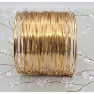 Elegant Gold Tone Wrap Bangle Extra Wide Cuff Evening Statement Bracelet Jewelry